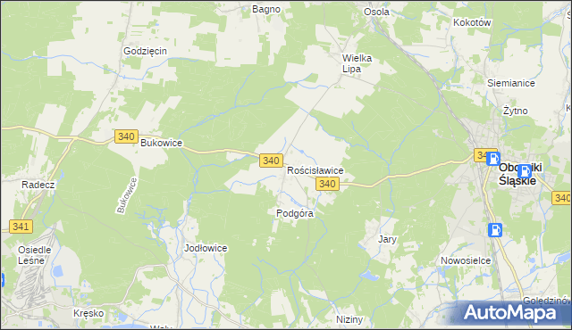 mapa Rościsławice, Rościsławice na mapie Targeo