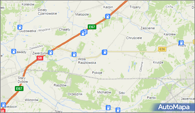 mapa Roszczep, Roszczep na mapie Targeo