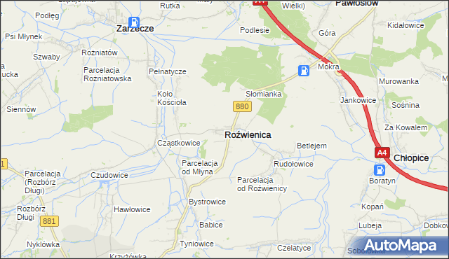 mapa Roźwienica, Roźwienica na mapie Targeo