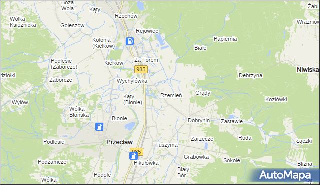 mapa Rzemień, Rzemień na mapie Targeo