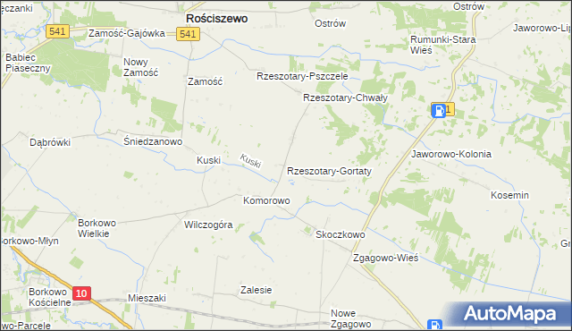 mapa Rzeszotary-Gortaty, Rzeszotary-Gortaty na mapie Targeo