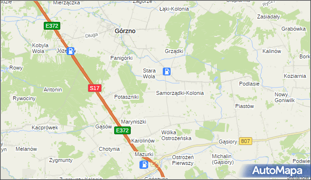 mapa Samorządki-Kolonia, Samorządki-Kolonia na mapie Targeo