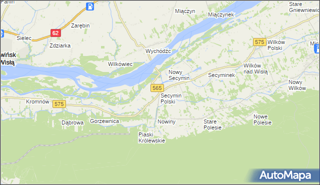 mapa Secymin Polski, Secymin Polski na mapie Targeo