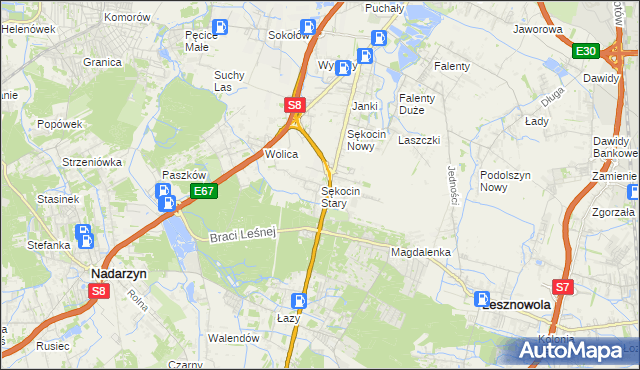 mapa Sękocin Stary, Sękocin Stary na mapie Targeo