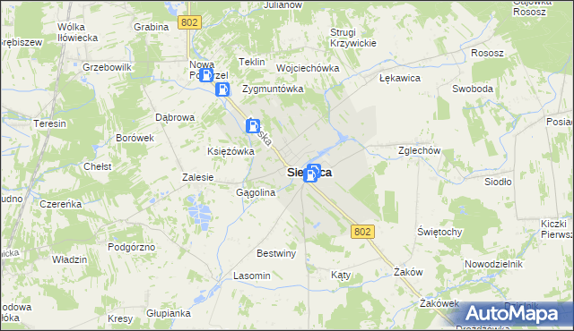 mapa Siennica powiat miński, Siennica powiat miński na mapie Targeo