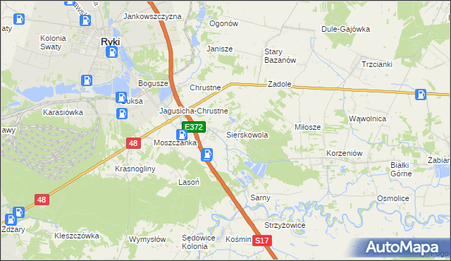 mapa Sierskowola, Sierskowola na mapie Targeo