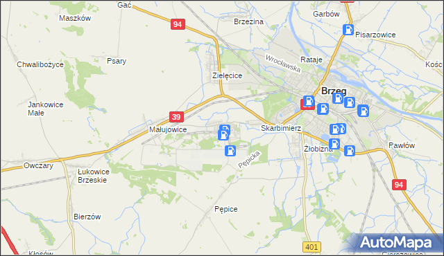 mapa Skarbimierz-Osiedle, Skarbimierz-Osiedle na mapie Targeo