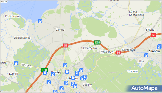 mapa Skwierzynka, Skwierzynka na mapie Targeo