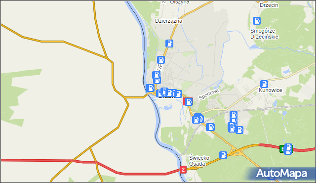 mapa Słubice, Słubice na mapie Targeo