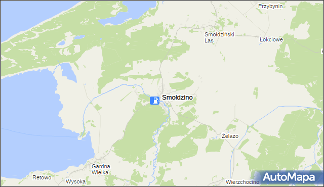 mapa Smołdzino powiat słupski, Smołdzino powiat słupski na mapie Targeo