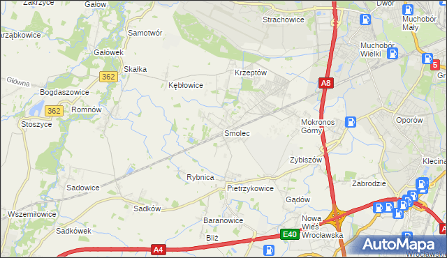 mapa Smolec, Smolec na mapie Targeo