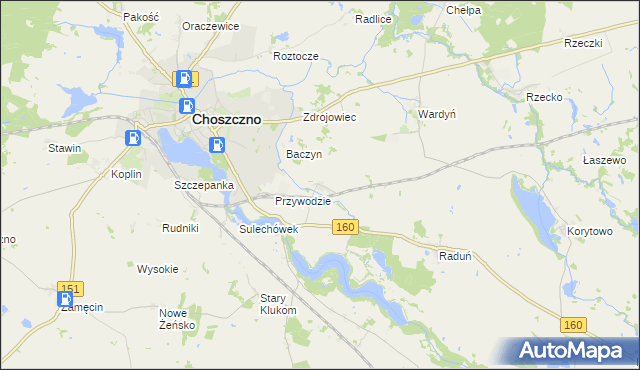 mapa Smoleń gmina Choszczno, Smoleń gmina Choszczno na mapie Targeo
