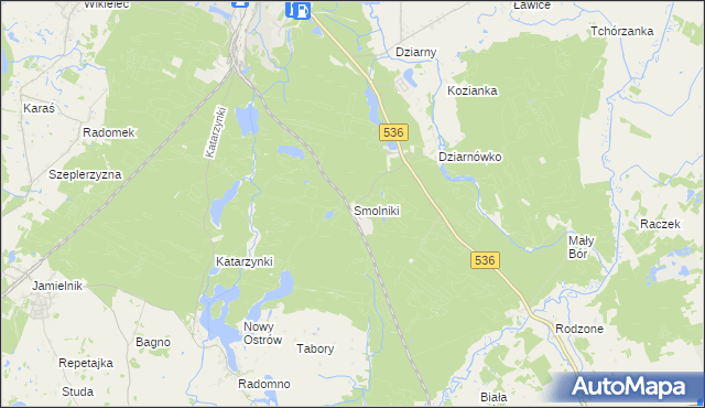 mapa Smolniki gmina Iława, Smolniki gmina Iława na mapie Targeo