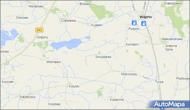 mapa Smuszewo gmina Damasławek, Smuszewo gmina Damasławek na mapie Targeo