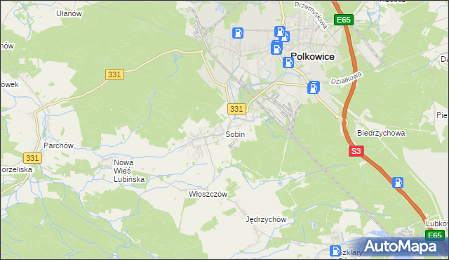 mapa Sobin, Sobin na mapie Targeo