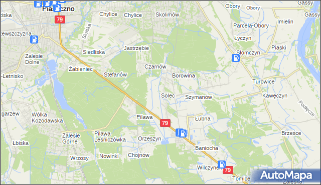 mapa Solec gmina Góra Kalwaria, Solec gmina Góra Kalwaria na mapie Targeo