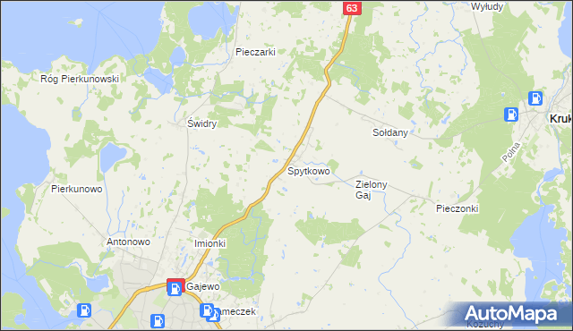 mapa Spytkowo, Spytkowo na mapie Targeo