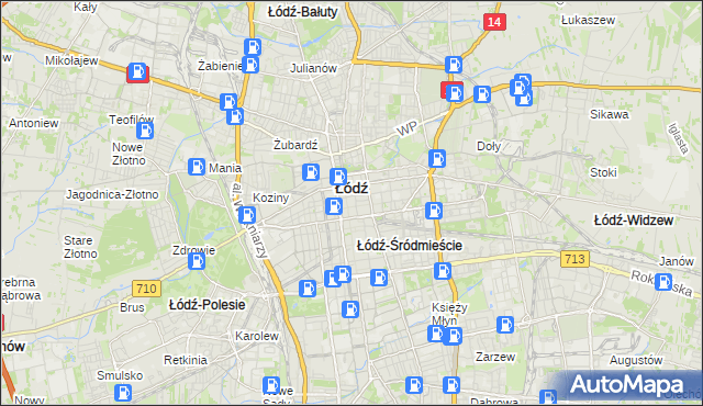 mapa Śródmieście gmina Łódź, Śródmieście gmina Łódź na mapie Targeo