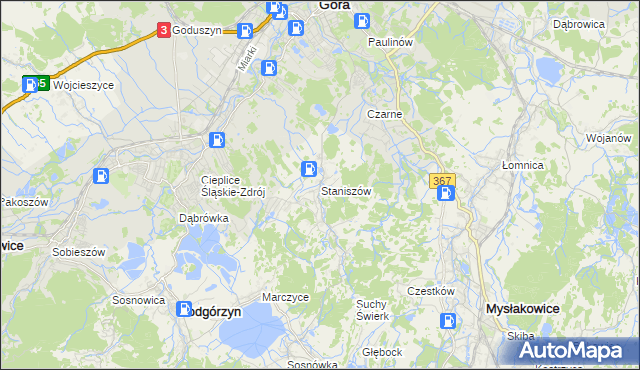 mapa Staniszów, Staniszów na mapie Targeo