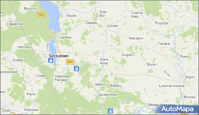 mapa Stara Wola gmina Szczutowo, Stara Wola gmina Szczutowo na mapie Targeo