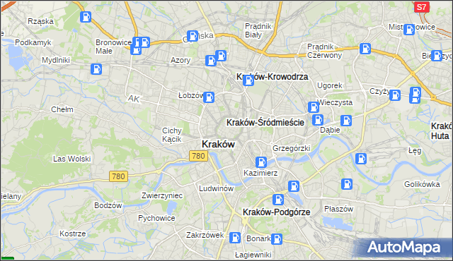 mapa Stare Miasto gmina Kraków, Stare Miasto gmina Kraków na mapie Targeo