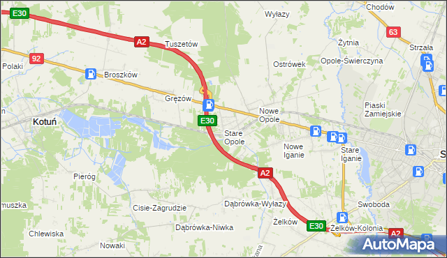 mapa Stare Opole, Stare Opole na mapie Targeo