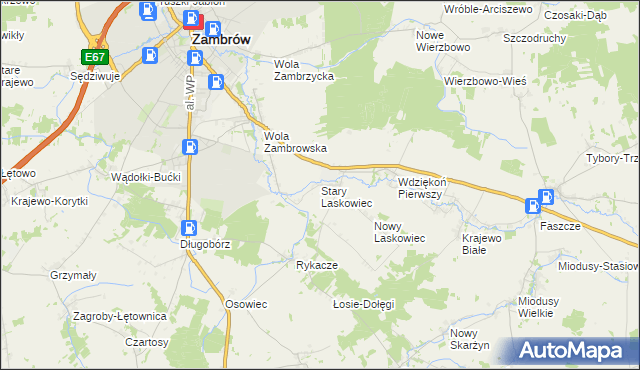 mapa Stary Laskowiec, Stary Laskowiec na mapie Targeo