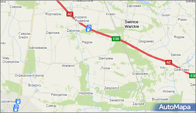 mapa Stemplew, Stemplew na mapie Targeo