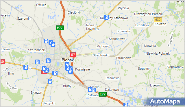 mapa Strachówko, Strachówko na mapie Targeo