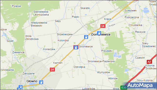 mapa Stroniewice, Stroniewice na mapie Targeo