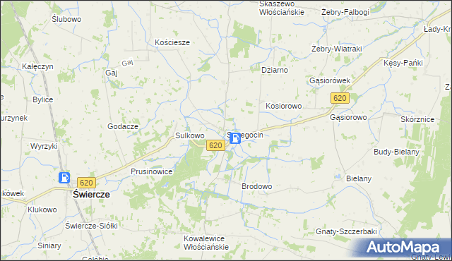 mapa Strzegocin gmina Świercze, Strzegocin gmina Świercze na mapie Targeo