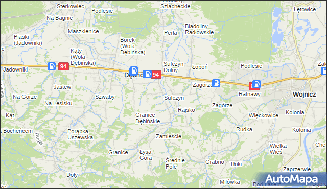 mapa Sufczyn gmina Dębno, Sufczyn gmina Dębno na mapie Targeo