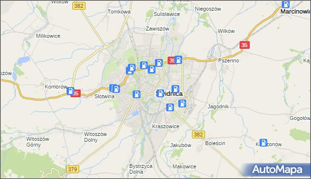 mapa Świdnicy, Świdnica na mapie Targeo