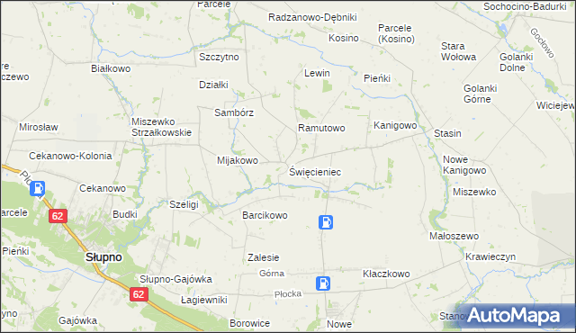 mapa Święcieniec, Święcieniec na mapie Targeo