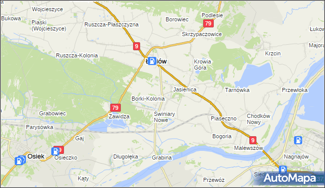 mapa Świniary Stare, Świniary Stare na mapie Targeo