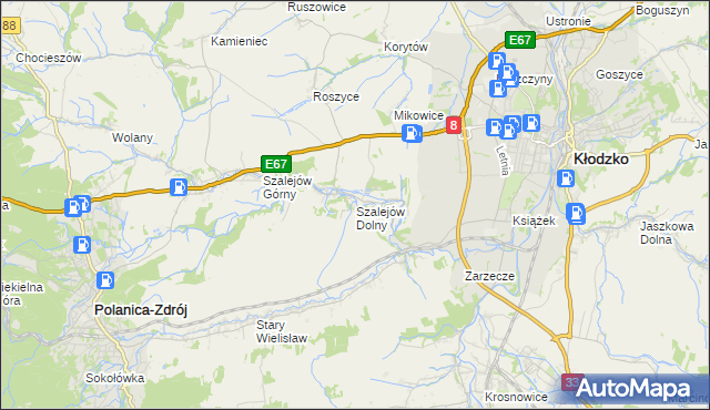 mapa Szalejów Dolny, Szalejów Dolny na mapie Targeo