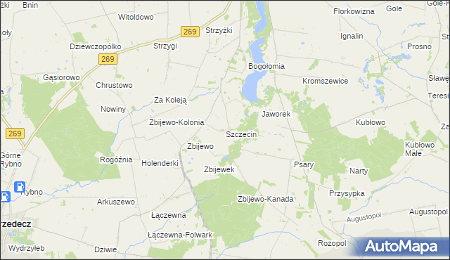 mapa Szczecin gmina Chodecz, Szczecin gmina Chodecz na mapie Targeo