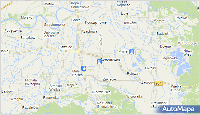 mapa Szczurowa, Szczurowa na mapie Targeo