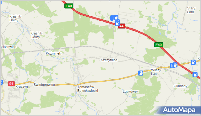 mapa Szczytnica, Szczytnica na mapie Targeo