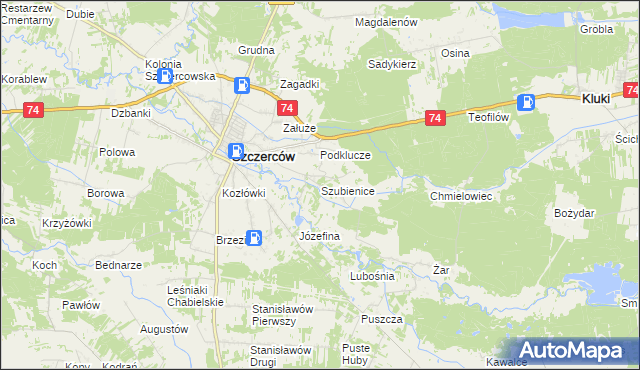 mapa Szubienice, Szubienice na mapie Targeo