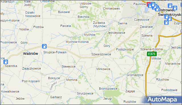 mapa Szwarszowice, Szwarszowice na mapie Targeo
