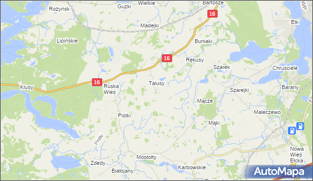 mapa Talusy Osada, Talusy Osada na mapie Targeo