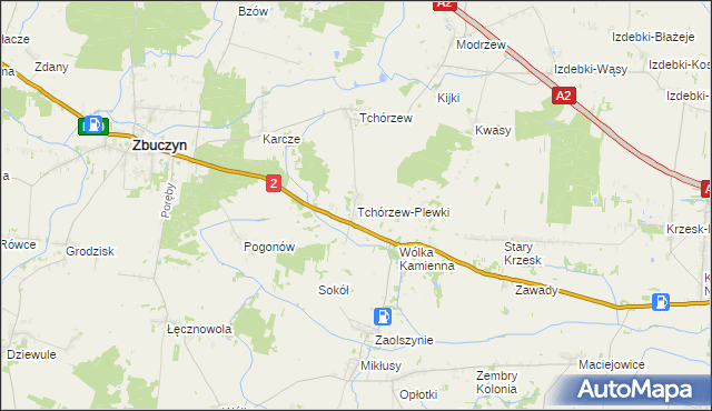 mapa Tchórzew-Plewki, Tchórzew-Plewki na mapie Targeo