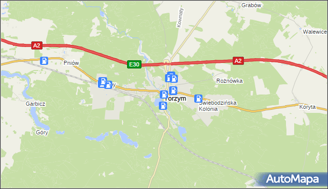 mapa Torzym, Torzym na mapie Targeo