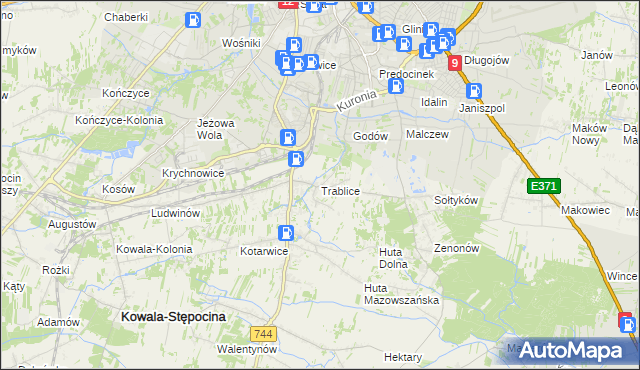 mapa Trablice, Trablice na mapie Targeo