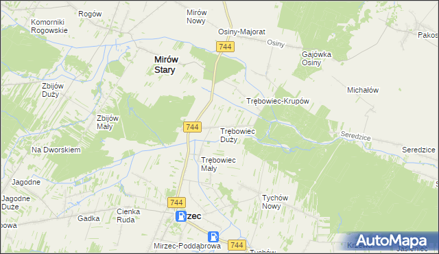 mapa Trębowiec Duży, Trębowiec Duży na mapie Targeo