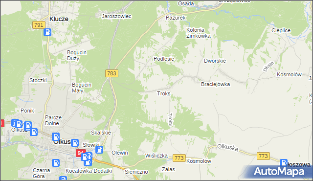 mapa Troks, Troks na mapie Targeo