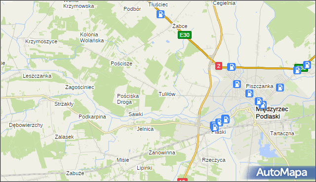 mapa Tuliłów, Tuliłów na mapie Targeo