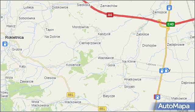 mapa Wacławice, Wacławice na mapie Targeo