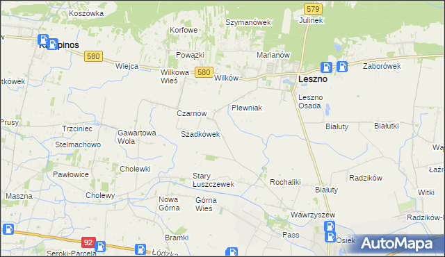 mapa Walentów gmina Leszno, Walentów gmina Leszno na mapie Targeo